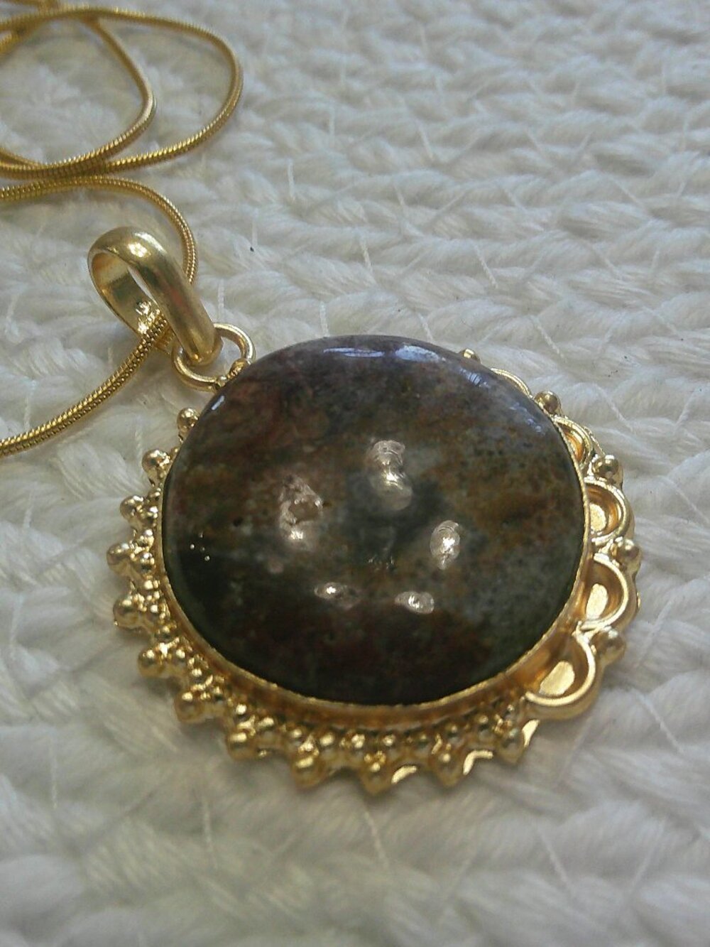 Gorgeous MEXICAN LAGUNA LACE Handmade GOLD Pendant/Chain #347F